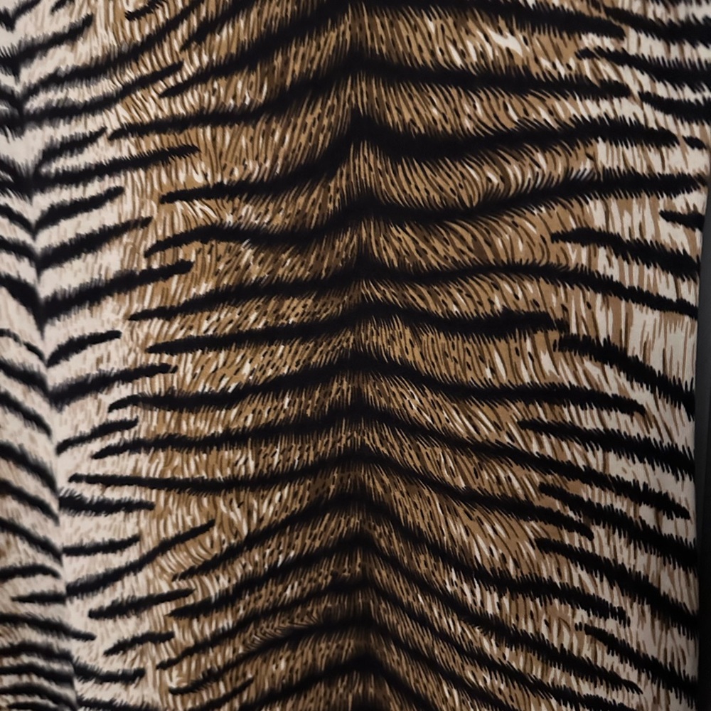 Turtle Neck Midi Length Animal Print Dress - Picture 2 of 3